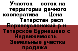 Участок 12 соток на территории дачного кооператива.  › Цена ­ 25 000 - Татарстан респ., Верхнеуслонский р-н, Татарское Бурнашево с. Недвижимость » Земельные участки продажа   